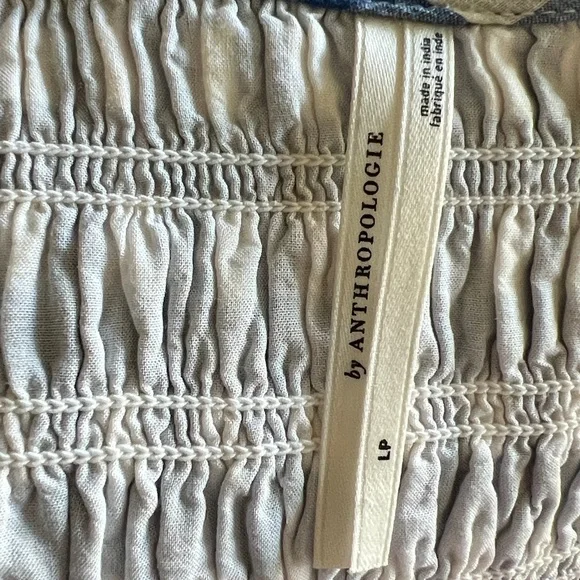 Anthropologie Blue and White Gingham Midi Dress - Picture 11 of 13